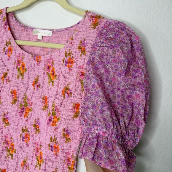 LoveShackFancy Luppa Shirred Floral Mini Dress - Picture 5 of 9